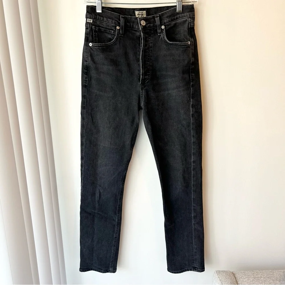 Citizens of Humanity Charlotte High Rise Straight Jeans Black Size 25